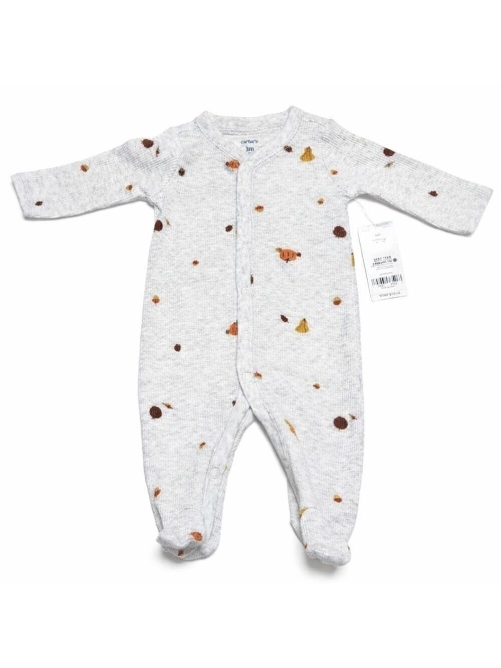 Carter's Baby Fall Snap-Up Thermal Footed Sleep Play Pajamas Size 3 Month - NWT